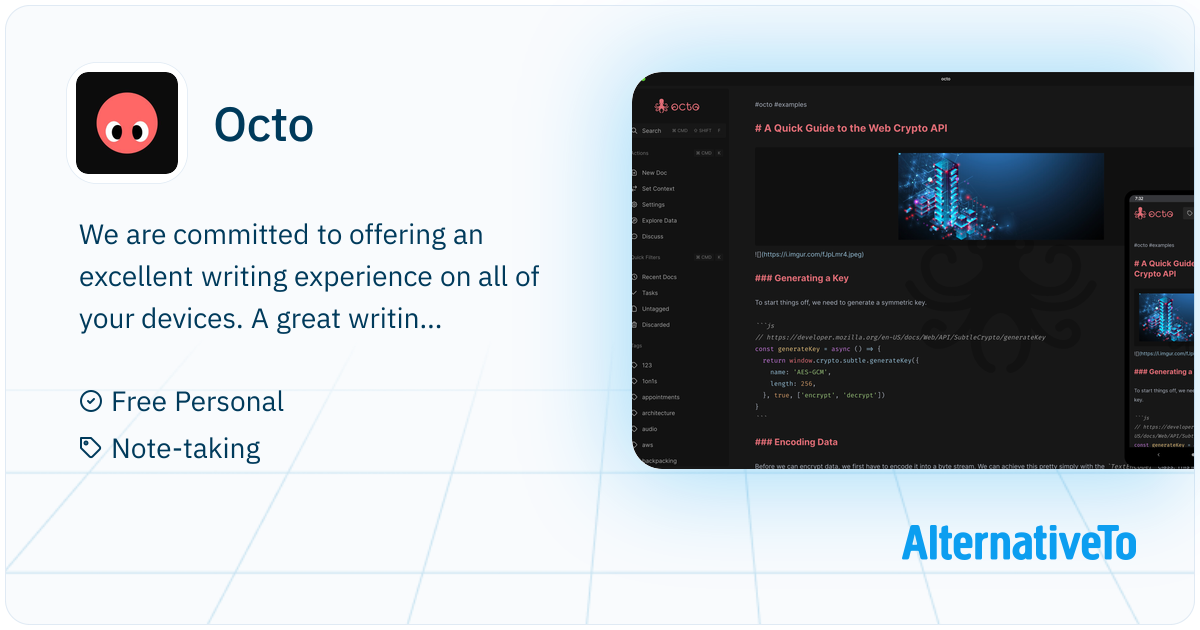 Octo: A hackable, offline-first markdown editor for notes, code ...