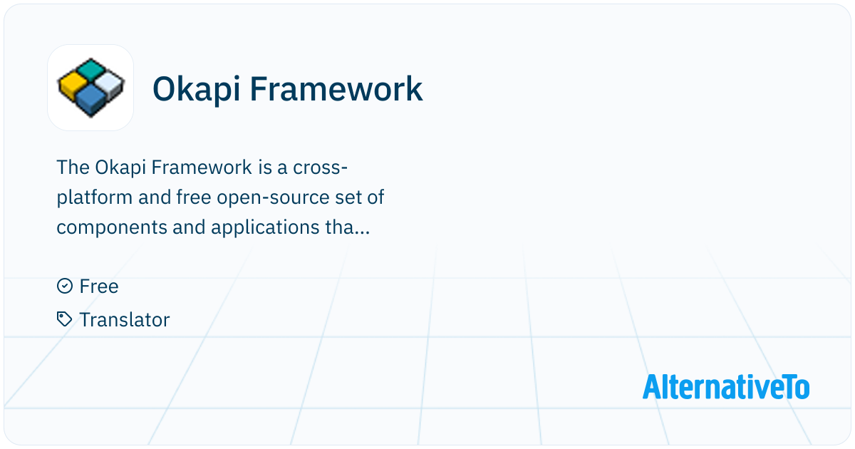 Okapi Framework: The Okapi Framework is a cross-platform and free open ...