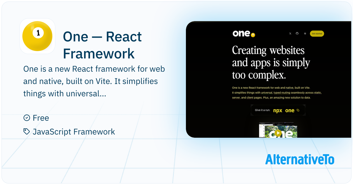One — React Framework: One is a new React framework that makes cross ...