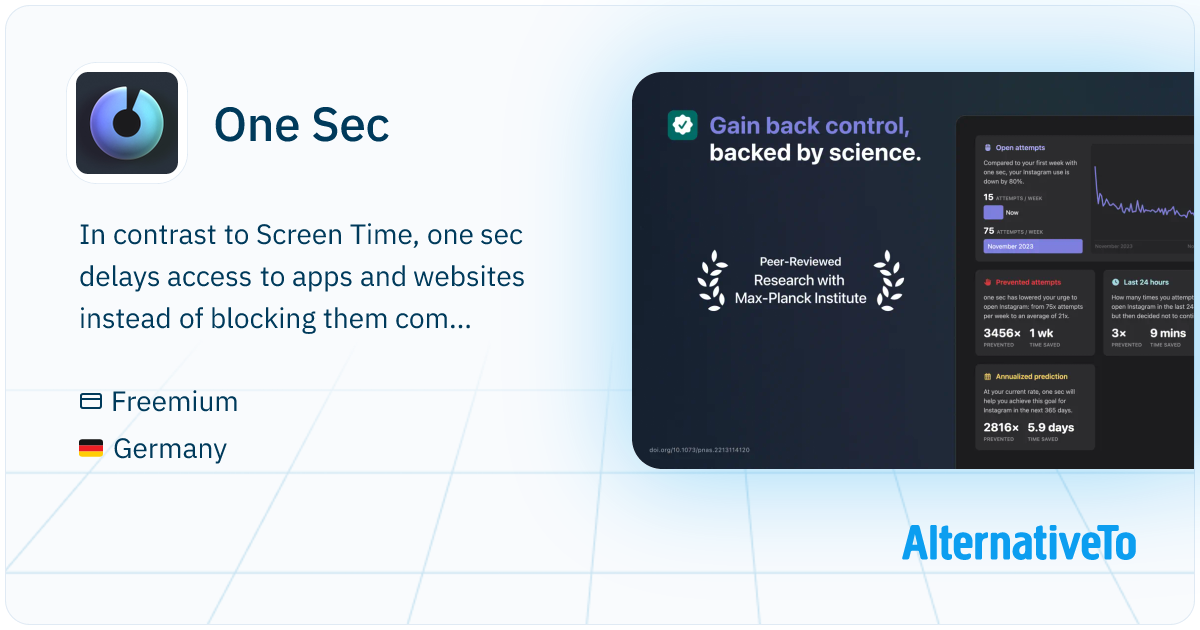 One Sec: Delays app access with mindful pauses and HealthKit sync ...