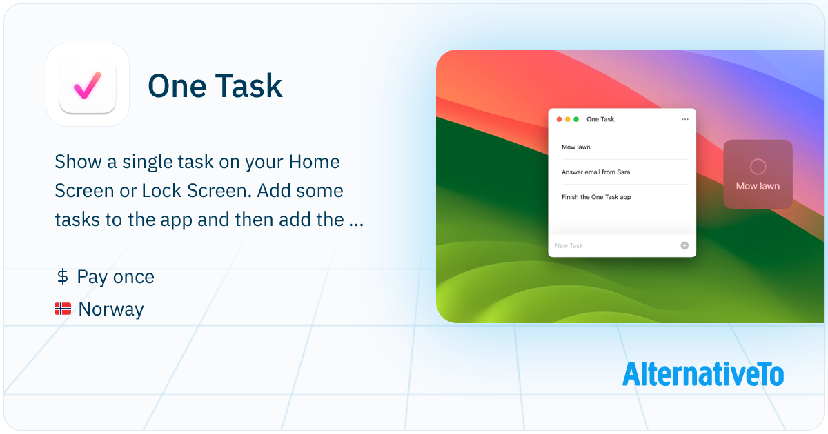 One Task: Show a single task on your Home Screen or Lock Screen ...