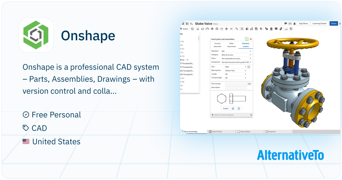 Onshape: The first full-cloud 3D CAD system. | AlternativeTo