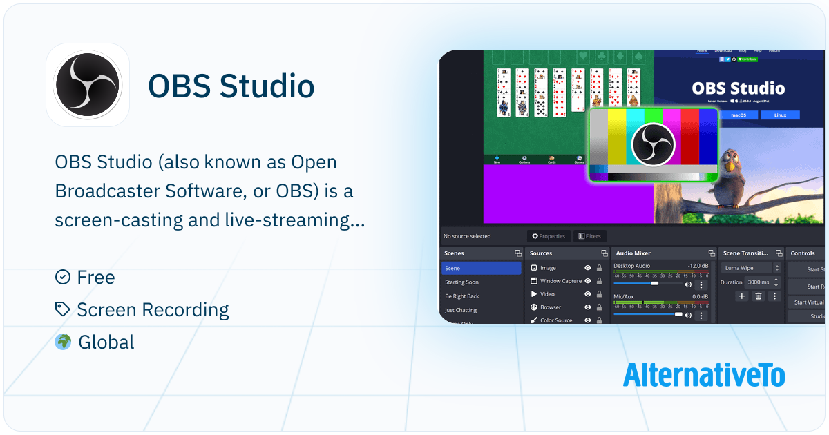 OBS Studio: Screen recording and streaming software | AlternativeTo