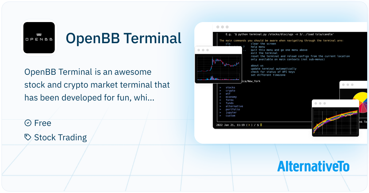 OpenBB Terminal: A open source tool for investment research | AlternativeTo