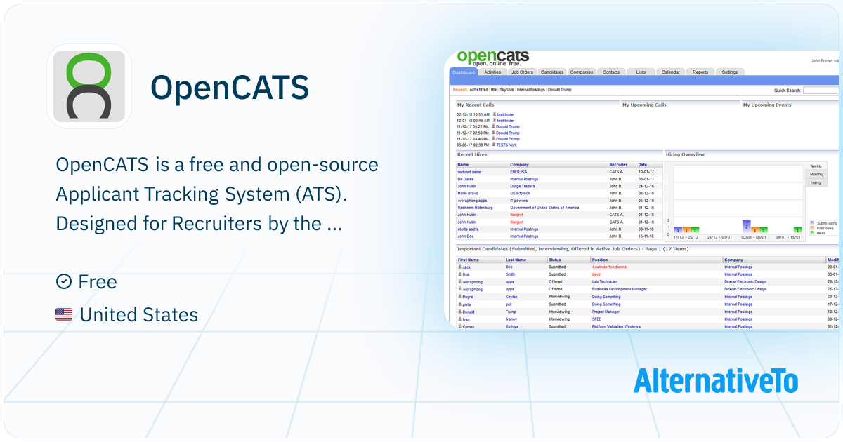 OpenCATS: Opencats is a free and open-source applicant tracking system ...