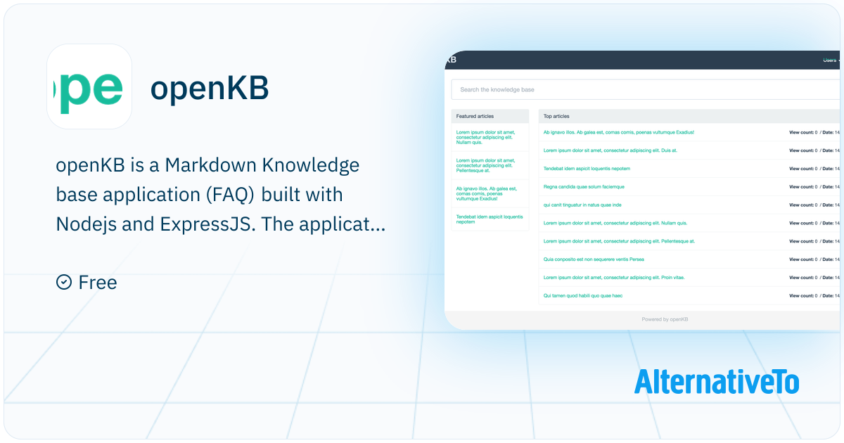 openKB: Markdown Knowledge base application (FAQ) built with Nodejs and ...