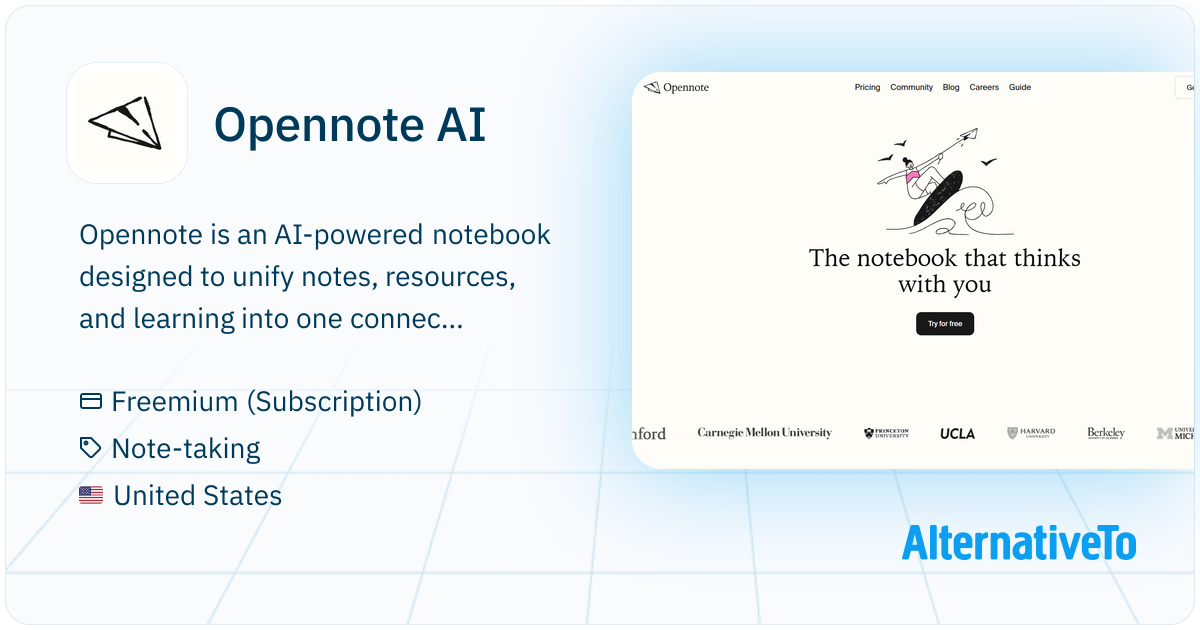 Opennote AI: Opennote is an AI-powered notebook that centralizes notes ...