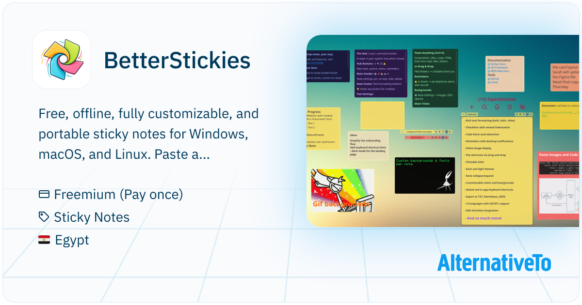 BetterStickies: Free, offline, fully customizable, and portable sticky ...