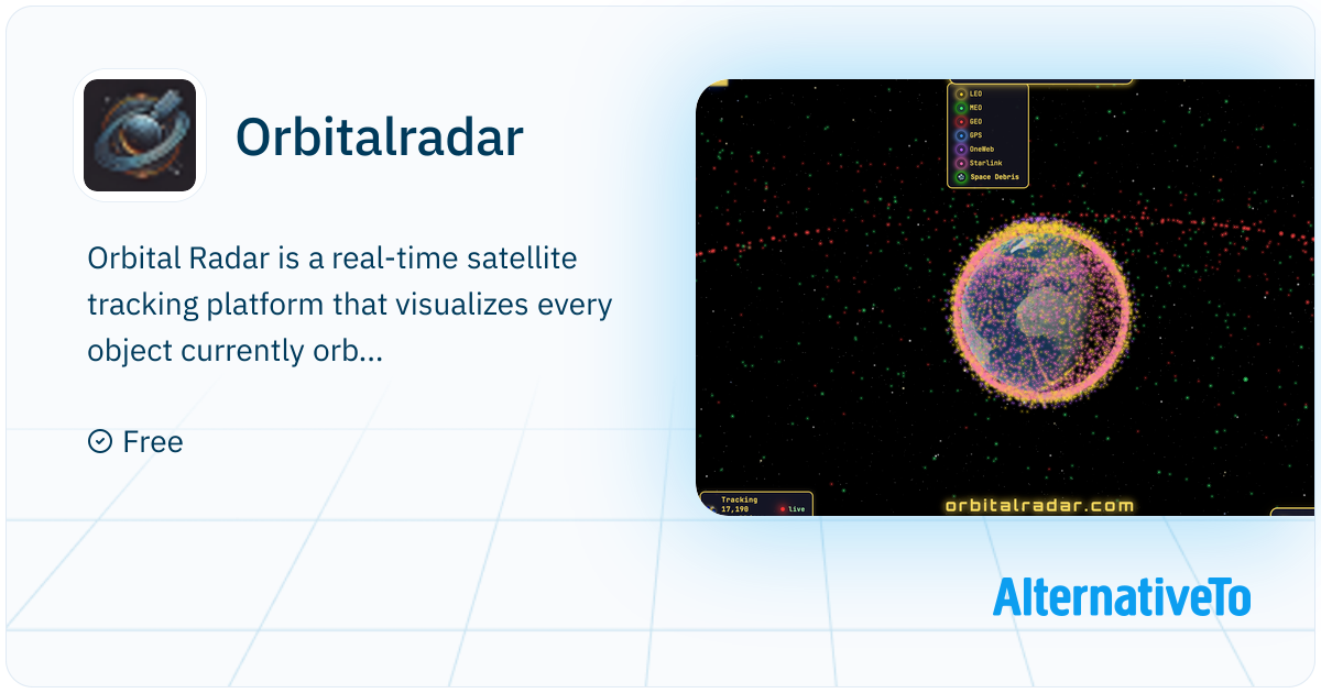 Orbitalradar: Real-time satellite and debris tracker with alerts and ...