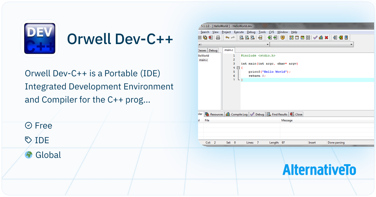 Orwell Dev-C++: Portable (IDE) Integrated | AlternativeTo