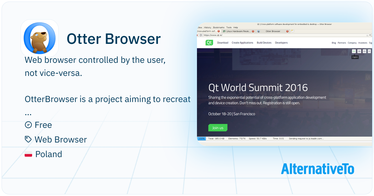 Otter Browser: Web browser controlled by the user, not | AlternativeTo