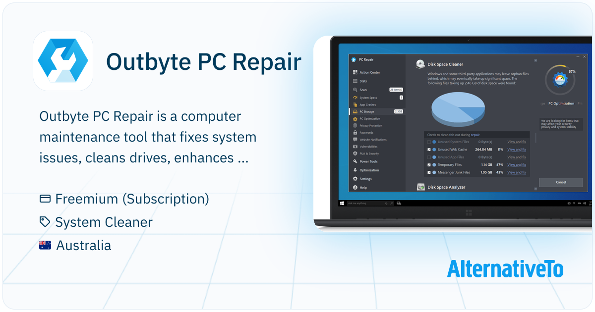Outbyte PC Repair: Fixes errors, cleans drives, enhances privacy, and ...