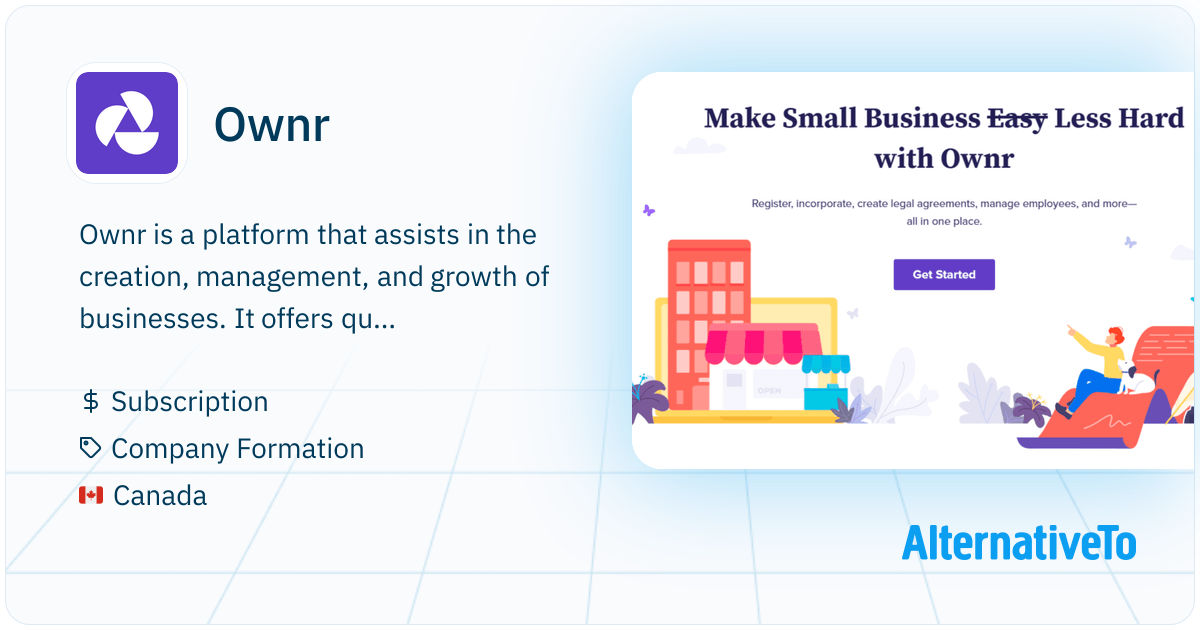 Ownr: Business creation with legal support and discounts | AlternativeTo