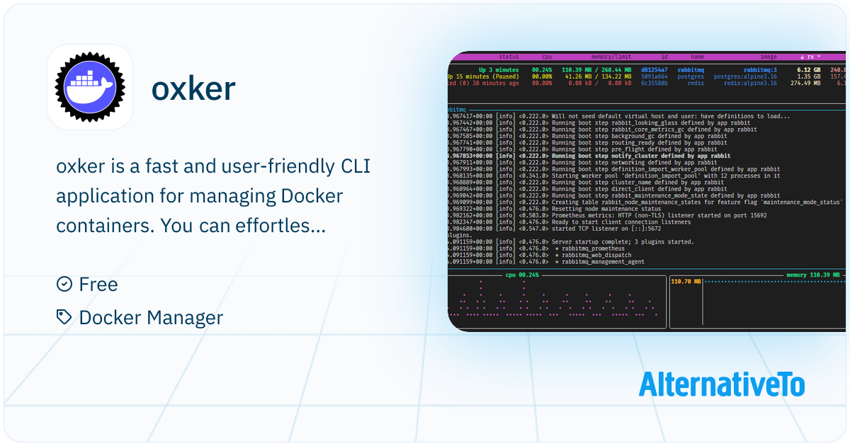 oxker: A simple tui to view & control docker containers | AlternativeTo
