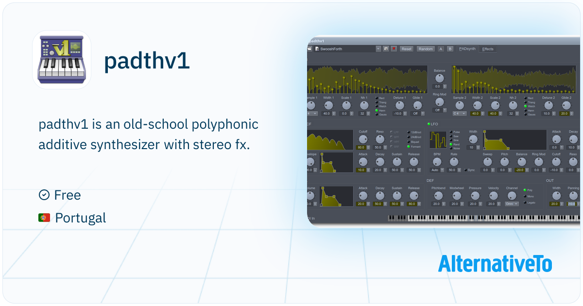 padthv1: An old-school polyphonic additive synthesizer | AlternativeTo