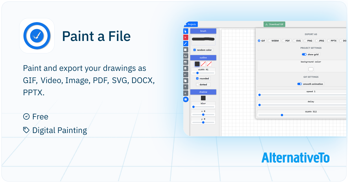 Paint a File: Paint and export your drawings as GIF, Video, Image, PDF ...