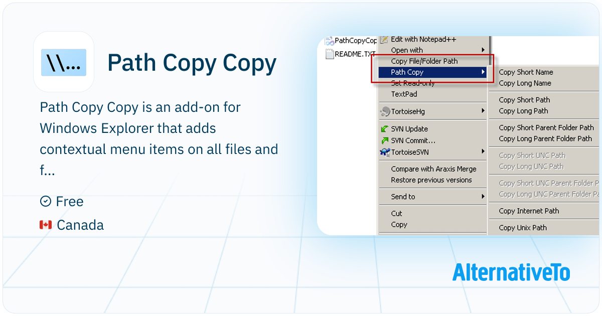 Path Copy Copy: A Windows Explorer add-on that adds a contextual menu ...