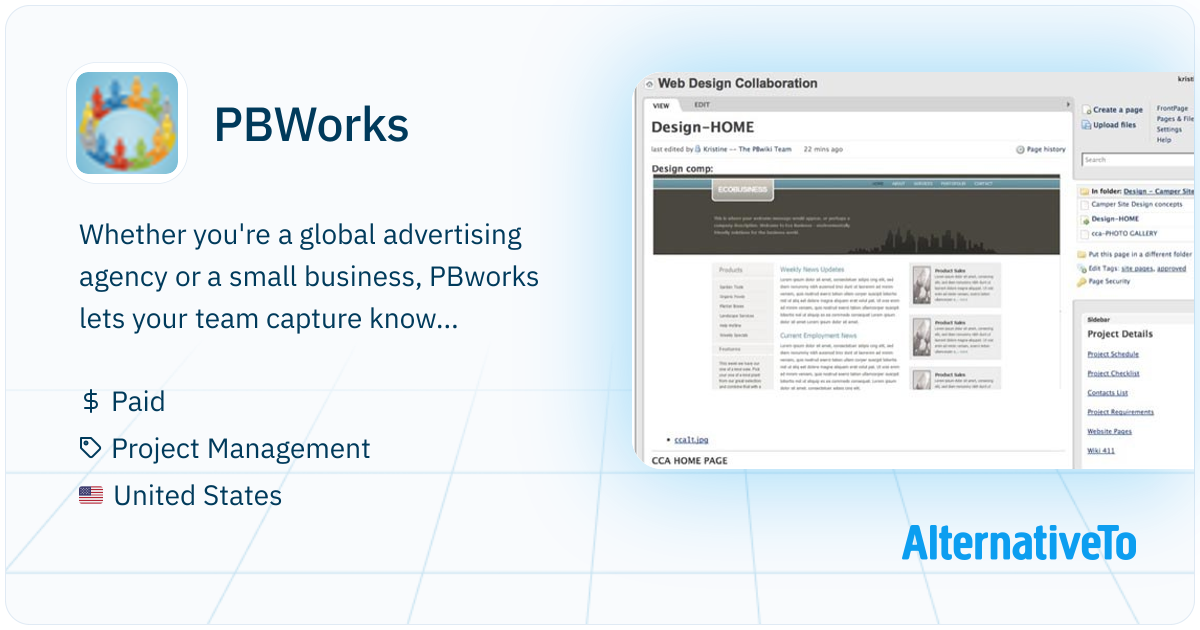 Pbworks PBWorks: Whether you're a global advertising agency or | AlternativeTo