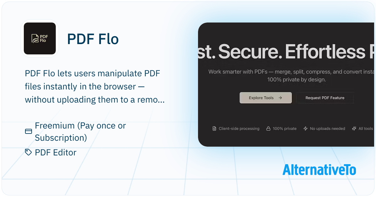 PDF Flo: Lets users manipulate PDF files instantly | AlternativeTo