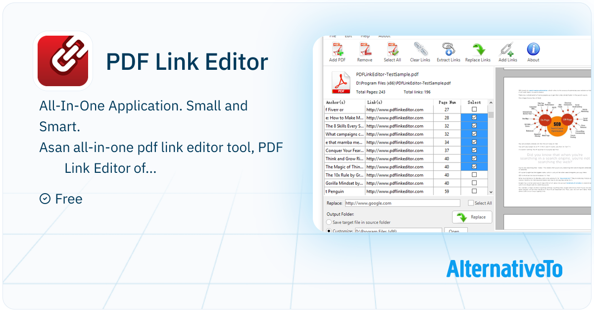 PDF Link Editor: Free Tool to Edit PDF Links in Batch | AlternativeTo