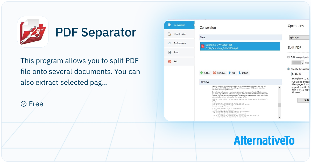 Separatore File.pdf PDF Separator: This program allows you to split PDF file onto several ...