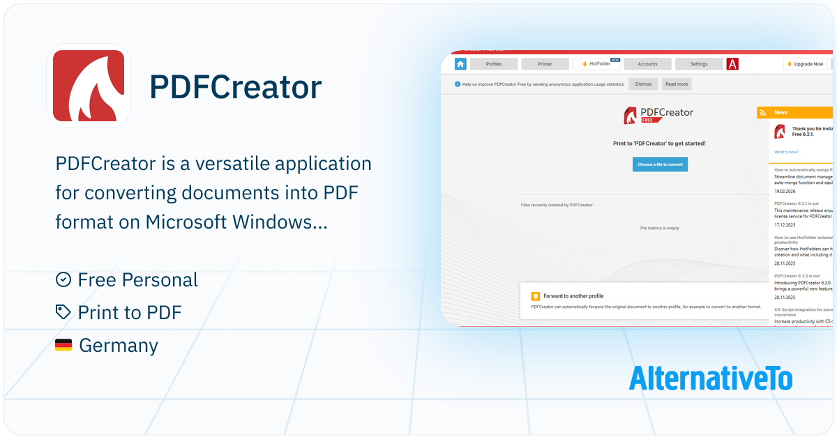 PDFCreator: Virtual PDF printer that converts any printable document ...