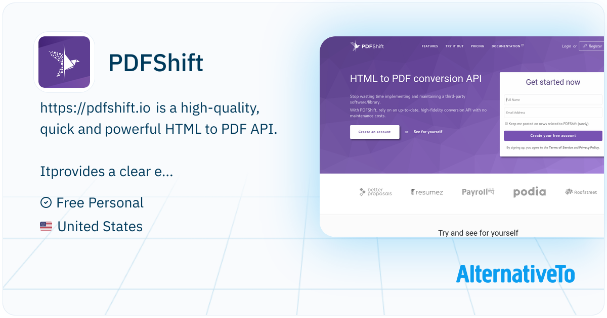 PDFShift: Convert any HTML documents to PDF with a single POST request ...