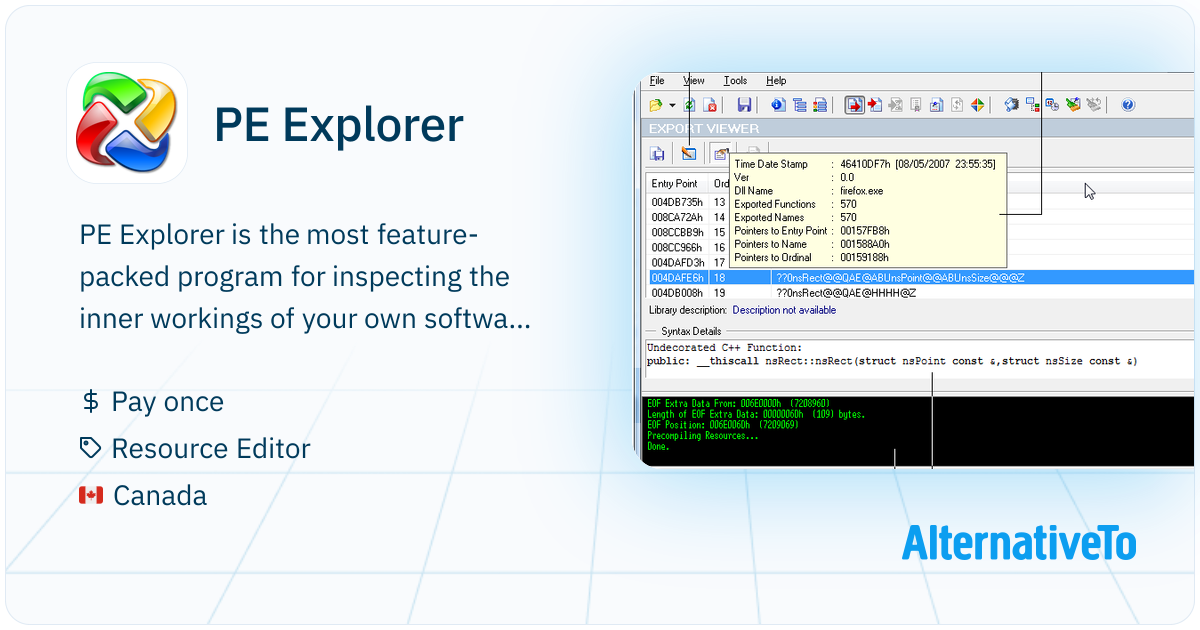 PE Explorer: The most feature-packed program for inspecting the inner ...
