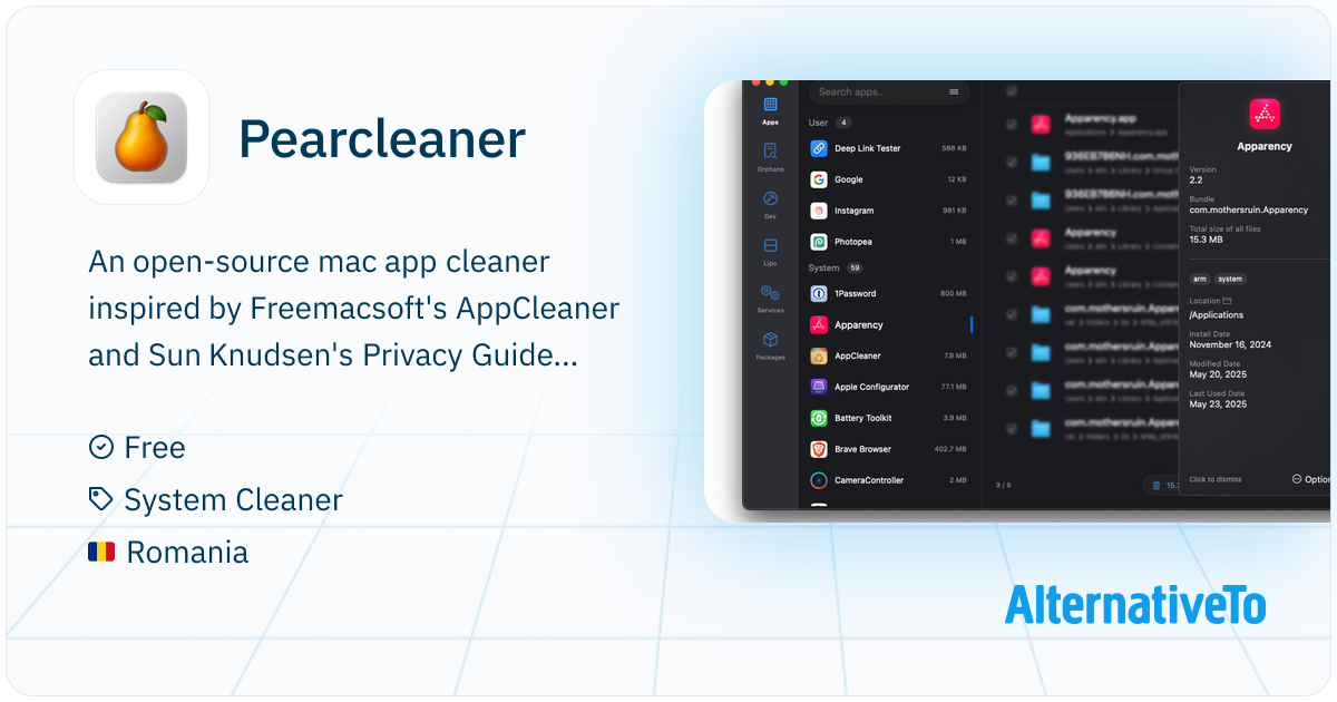 Pearcleaner: Lean and efficient open-source app cleaner for Mac, with a ...