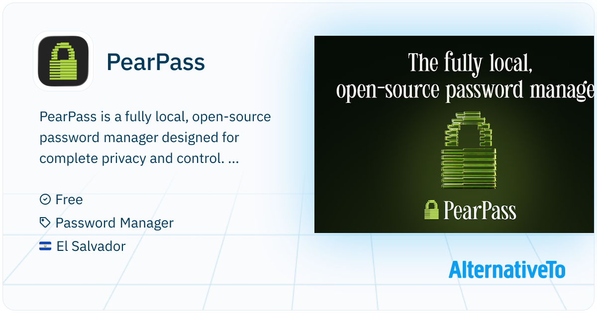 PearPass: Open-source local password manager with encrypted device ...