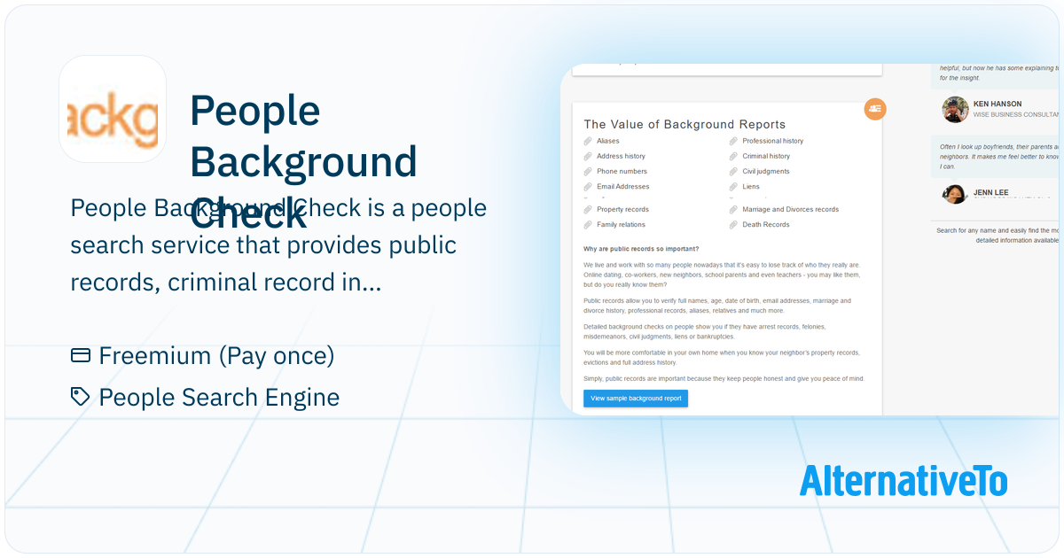 People Background Check: People search service that provides public ...