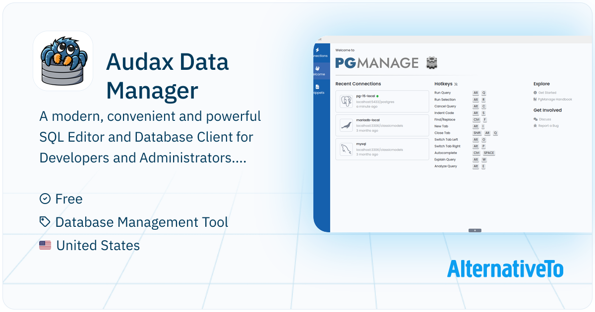 Audax Data Manager: A modern SQL Editor and Database Client for ...