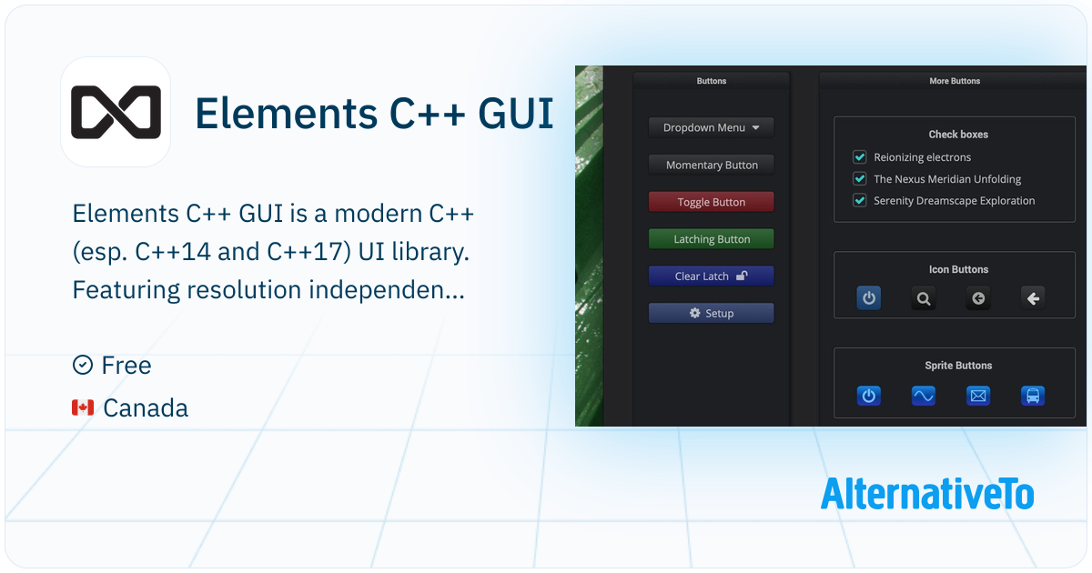 Elements C++ GUI: An open source, lightweight, fine-grained, resolution ...