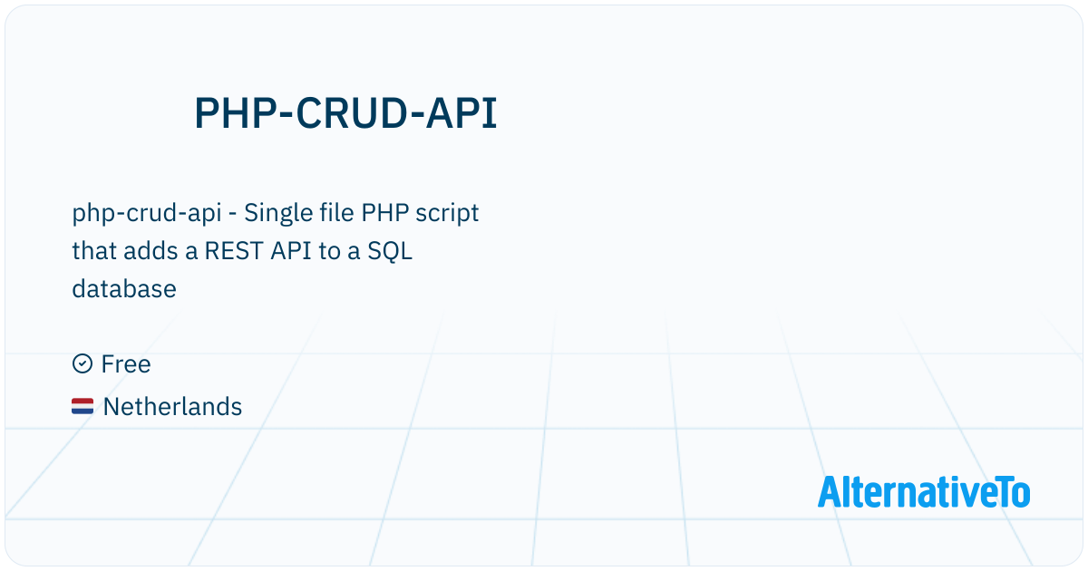 PHP-CRUD-API: Single file PHP script that adds a REST API to a SQL ...