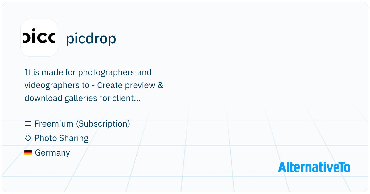 Picdrop picdrop: A platform to share photo & video shoots | AlternativeTo