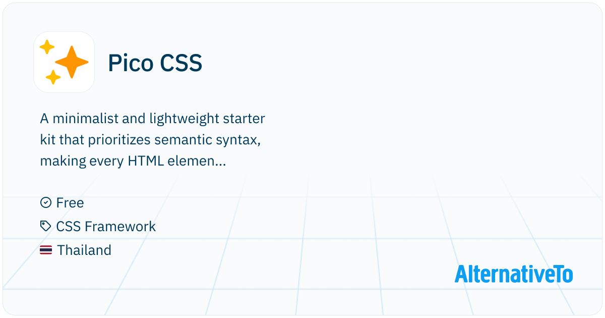 Pico CSS: Minimal CSS framework for semantic HTML | AlternativeTo