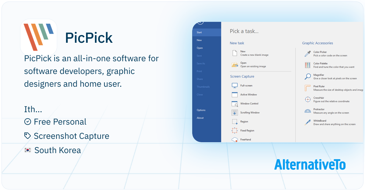 PicPick: Multi-mode capture and editing with colors, measuring tools ...