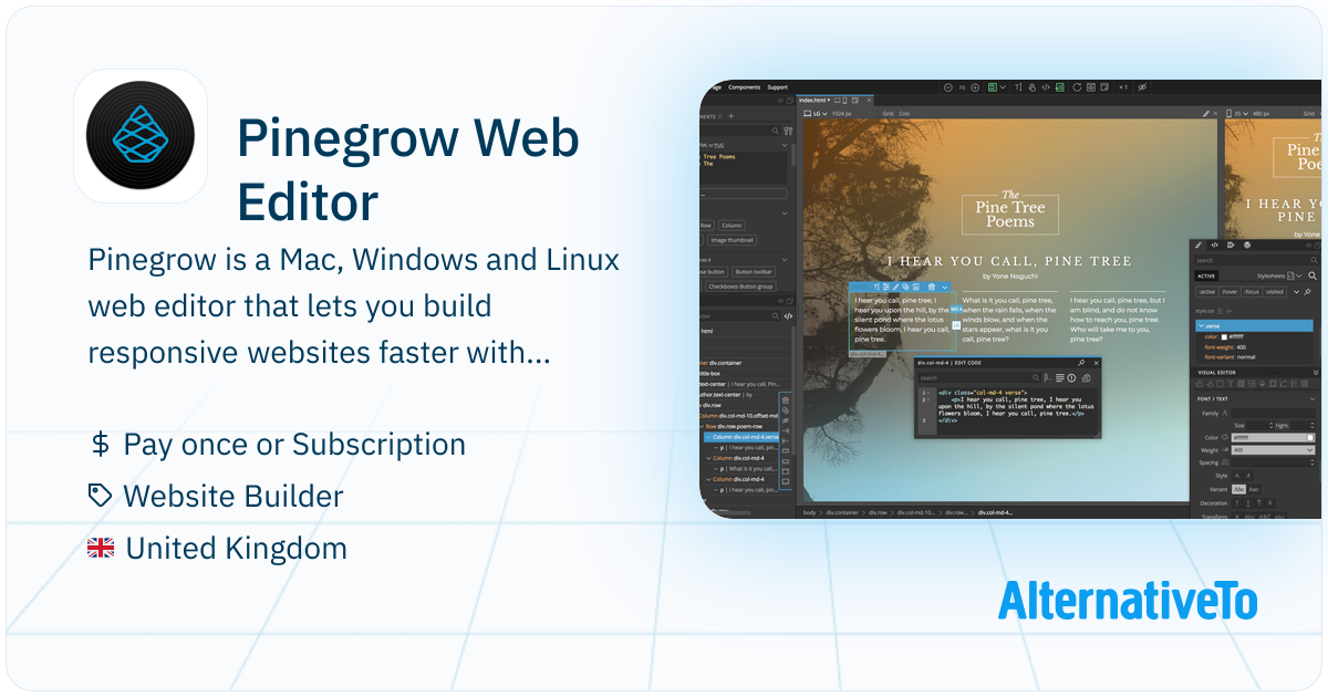 Pinegrow Web Editor: Pinegrow is a Mac, Windows and Linux web editor ...