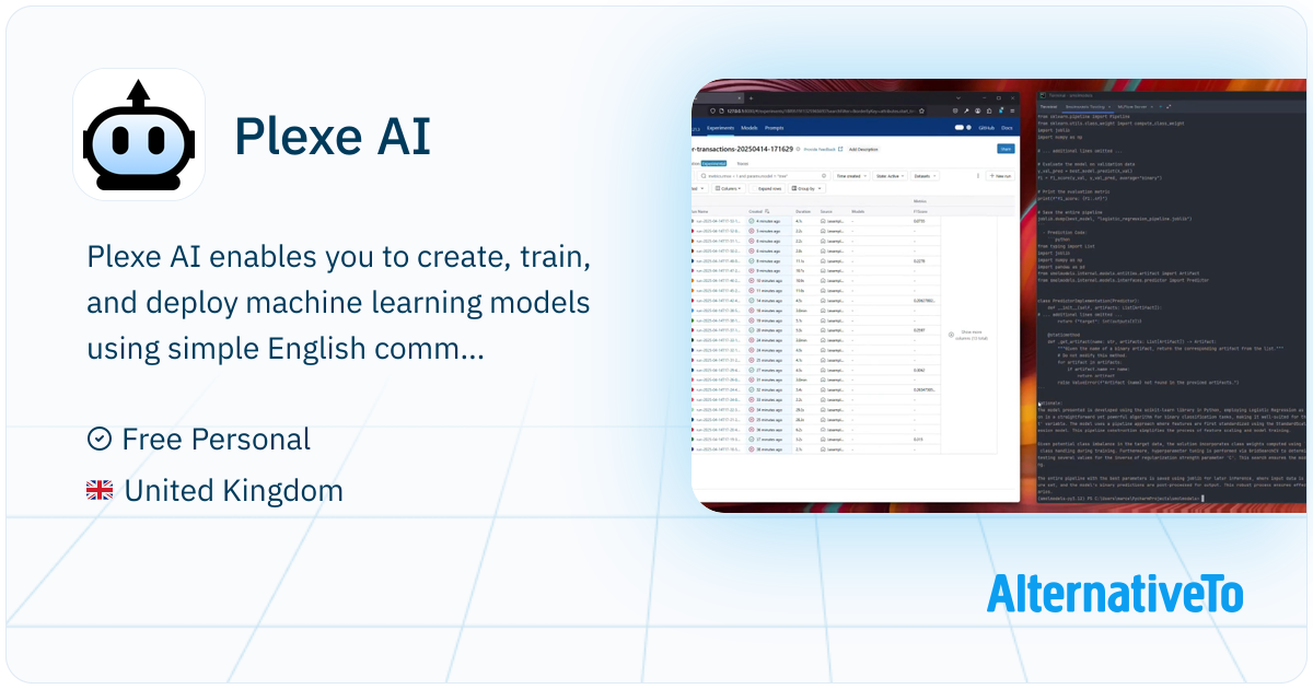 Plexe AI: Enables you to create, train, and deploy | AlternativeTo