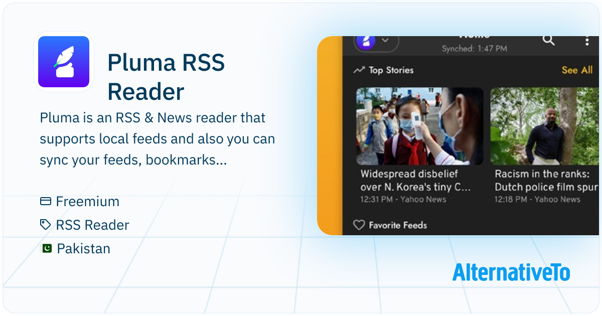 Pluma RSS Reader: Pluma is an RSS & News reader that supports ...