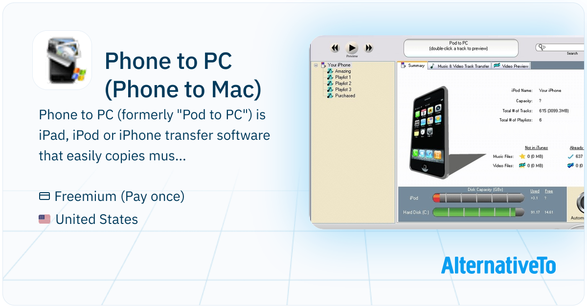 Pod For Computer Phone to PC (Phone to Mac): Phone to PC (formerly