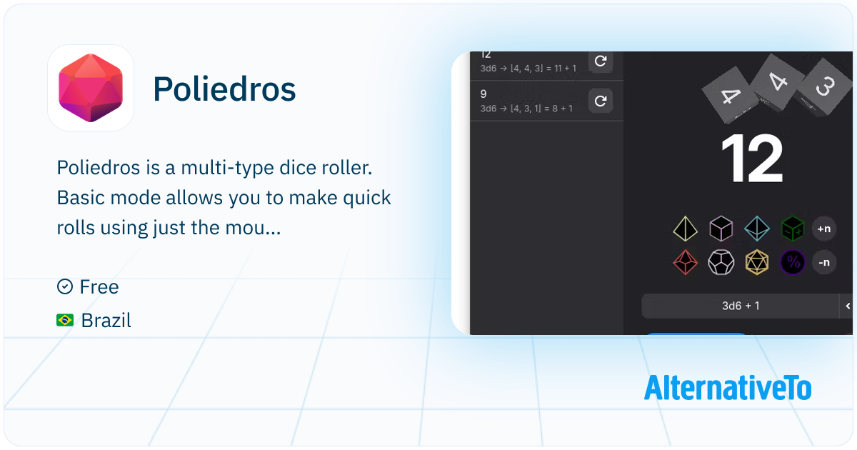Poliedros: Multi-type dice roller with quick and advanced roll modes ...