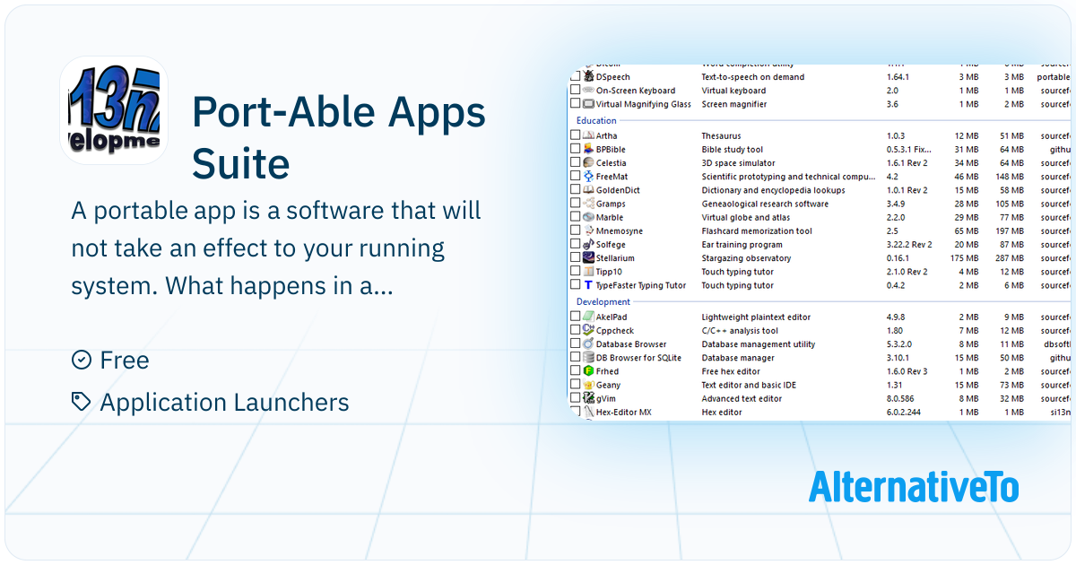 Port-Able Apps Suite: A portable app is a software that will not take ...