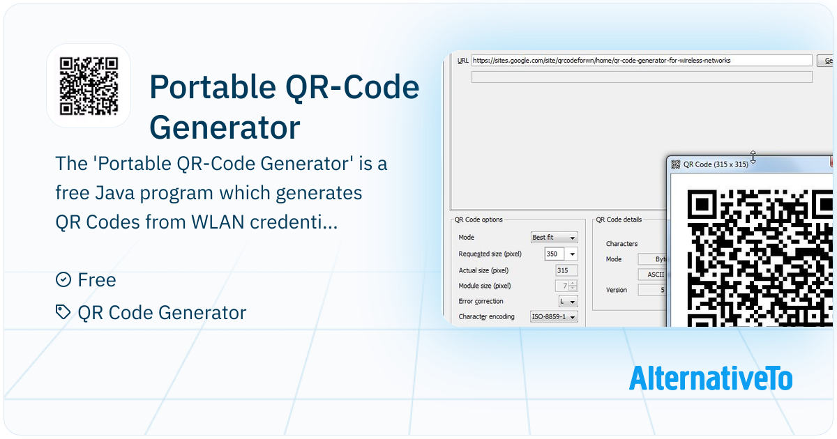 java: simple qr code generator example create qr... Portable QR-Code Generator: The 'Portable QR-Code Generator' is a free ...