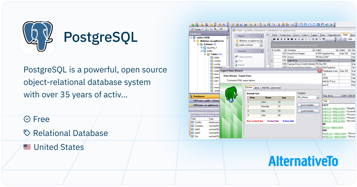 PostgreSQL: Powerful, open source object-relational database system ...