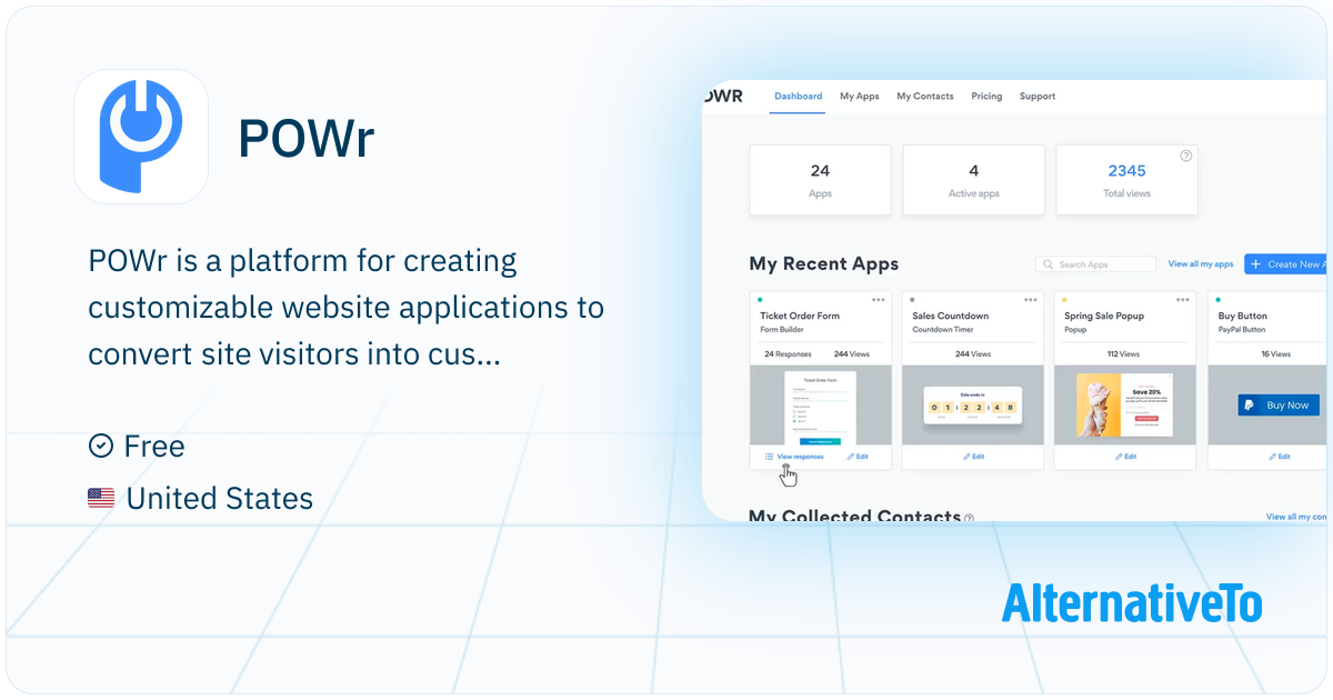 POWr: Customizable, code-free plugins for business growth | AlternativeTo