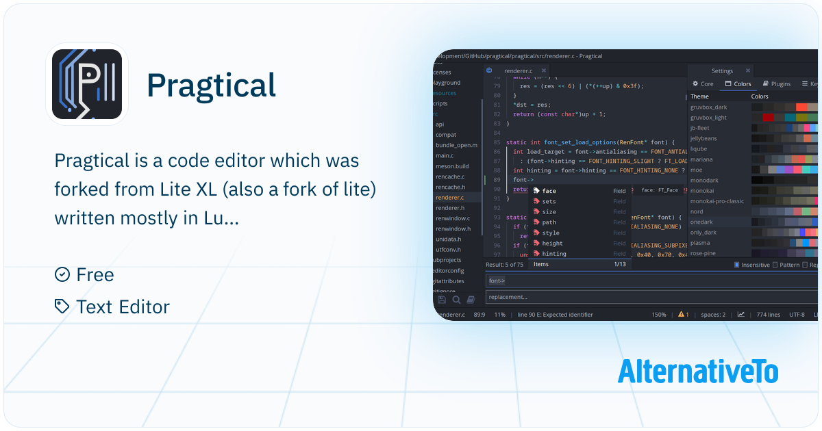 Pragtical: Code editor which was forked from | AlternativeTo