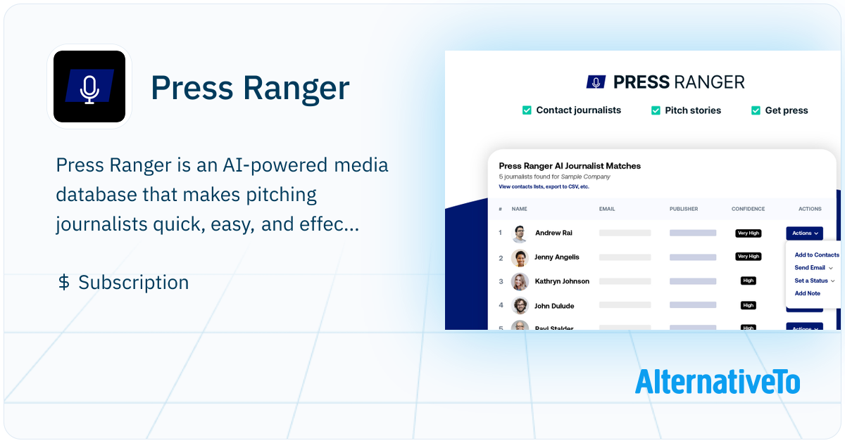 Press Ranger: AI-powered media database that makes pitching journalists ...