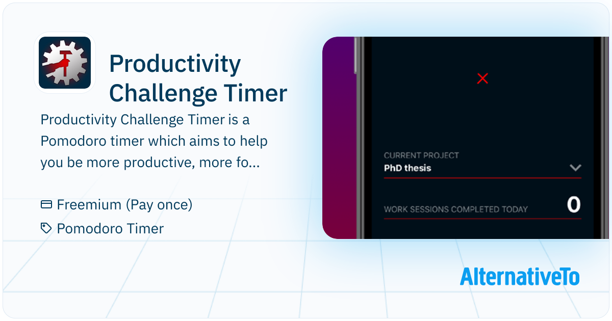Timer Activity Challenge Productivity Challenge Timer: Pomodoro timer which aims to help you be ...