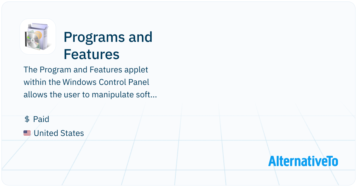 Programs and Features: The Program and Features applet within the ...